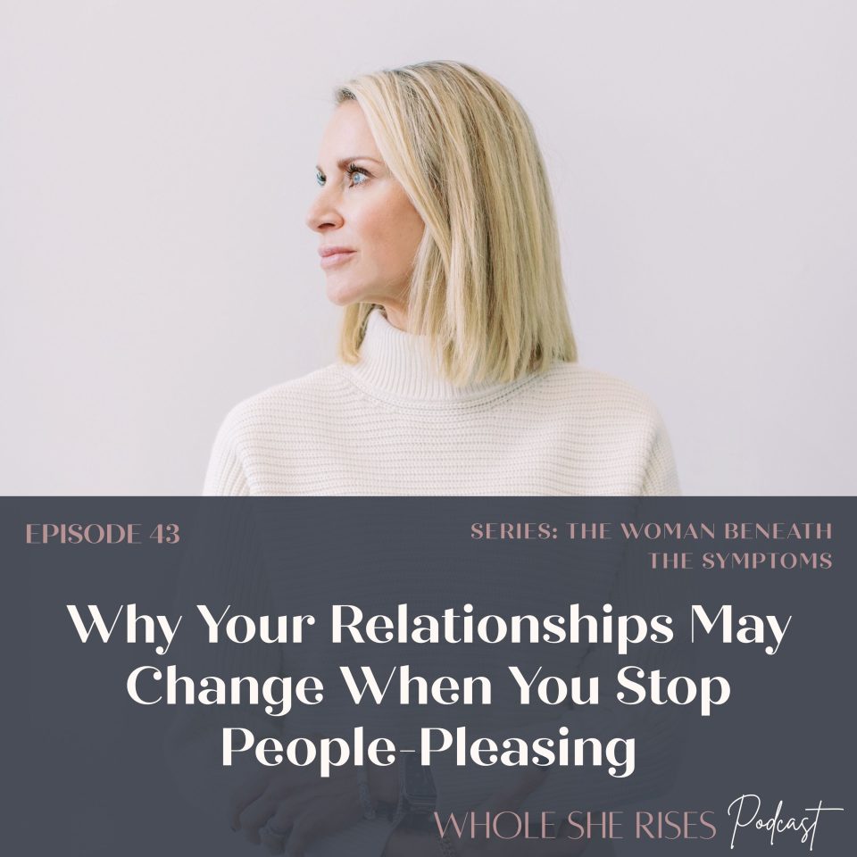 Mandi Scovern beside the words “How to Stop People-Pleasing”